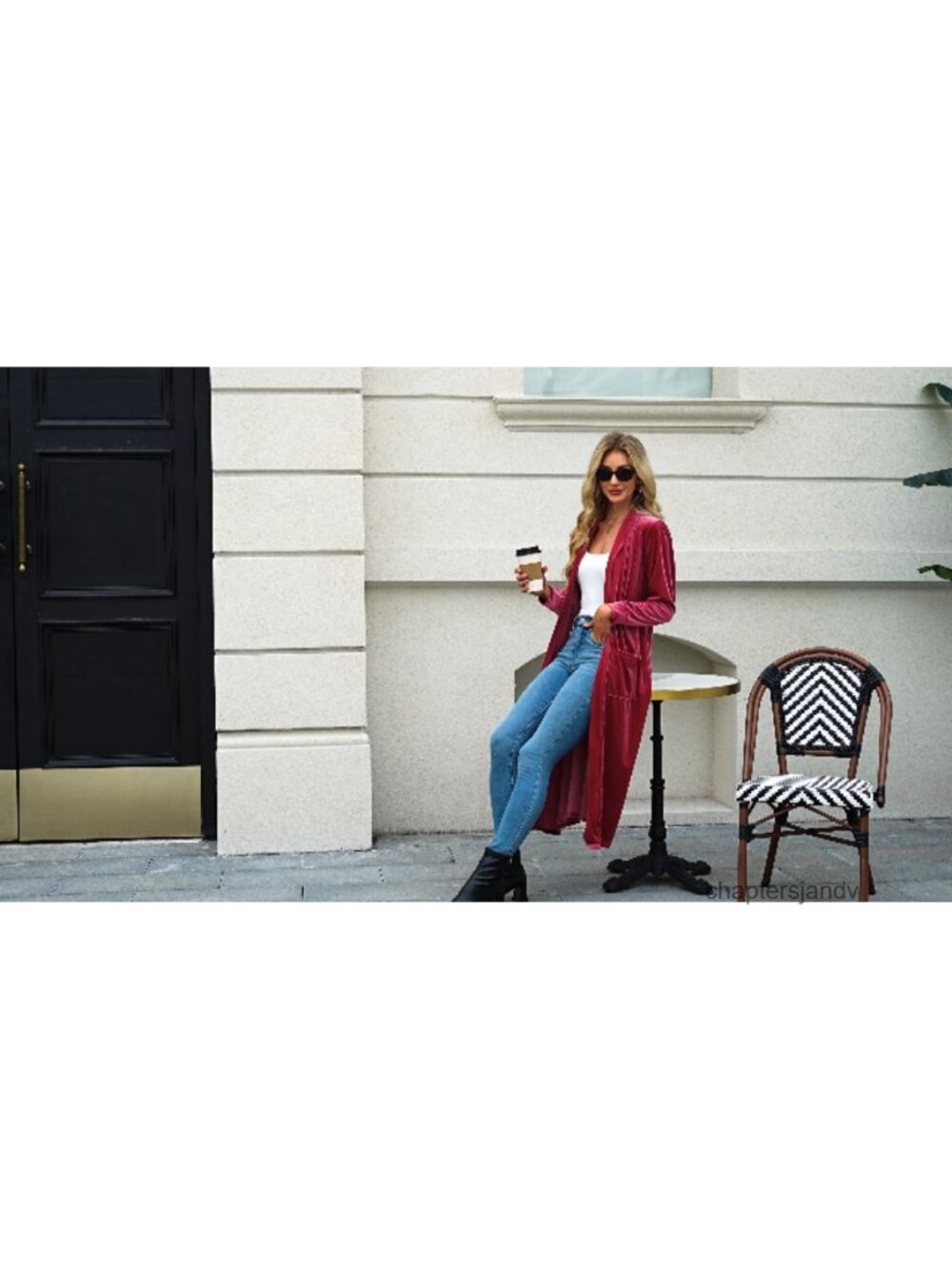 Womens Velvet Long Duster Cardigan Open Front Maxi Sweater Jacket - Picture 6 of 6